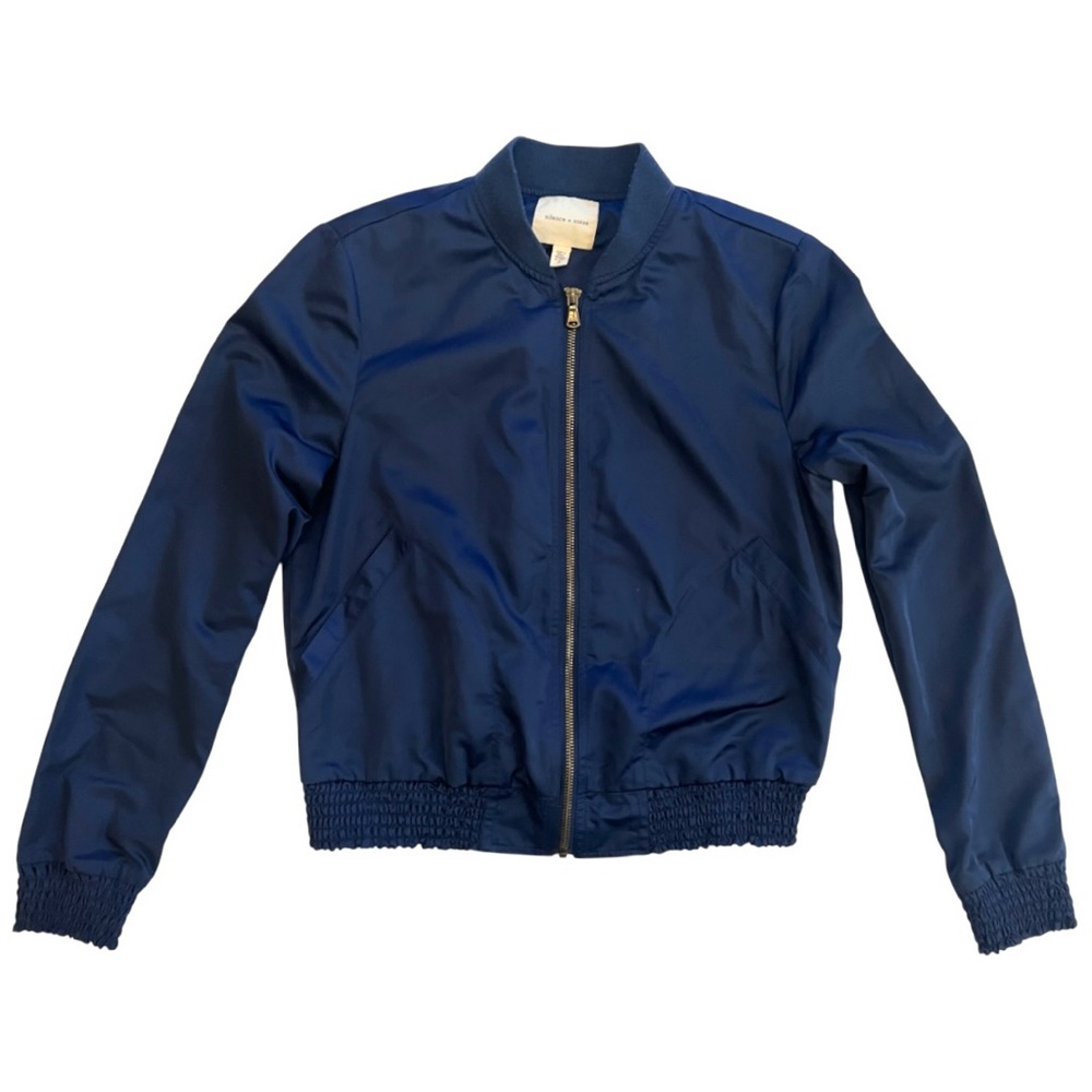 Silence + Noise Navy Bomber Jacket